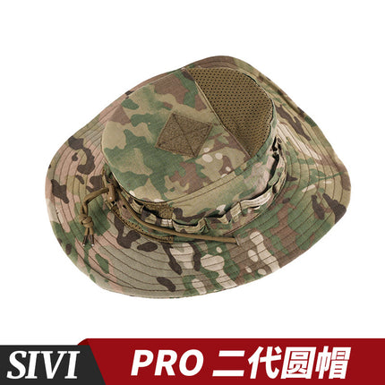 Foreign trade new military fan PRO second generation round hat with large brim spring and summer sunshade breathable tactical camouflage benney hat