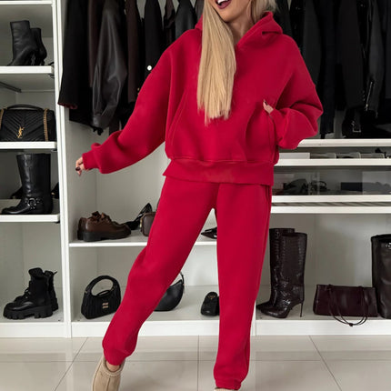 2026 Amazon European and American New Trendy Fashion Set for Women, Long-Sleeve Hooded Sweatshirt and Jogger Pants Two-Piece Set for Women