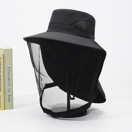 Mask Anti-mosquito Visor Hat Men's Summer Outdoor Fishing Sunscreen Fisherman Hat Shawl Face Covering Men's Sun Hat