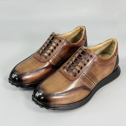 Men's Casual Leather Shoes Top Layer Cowhide Autumn and Winter Business Foot Wide Soft Sole Lightweight Comfortable Leather Sports Casual Shoes