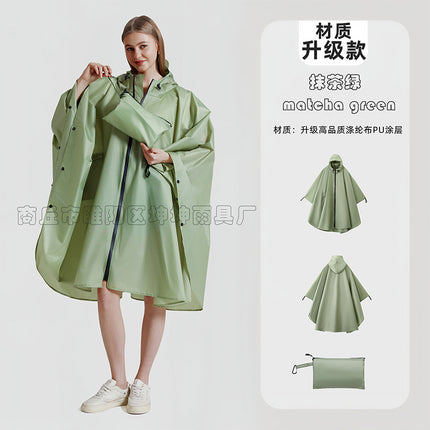 Foreign trade cross-border cape raincoat men's and women's outdoor hiking adult conjoined poncho waterproof zipper convenient storage