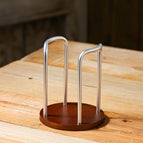 Bamboo-single seat striped cup holder-silver