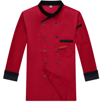 Winter Chef Work Clothes Men's Long Sleeve Winter Restaurant Kitchen Clothes Autumn and Winter Chef Clothes Autumn and Winter Clothes Women