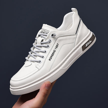 Men's Casual Leather Shoes 2025 New Style Cowhide Soft Panel Shoes Fashionable White Shoes Non-Slip Classy Men's Shoes Wholesale