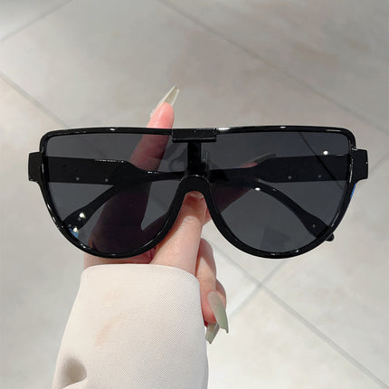 Fashion Large Frame Conjoined Internet Celebrator Same Style Aviator Women's Sunglasses Advanced Sense Trendy Street Photoshoot Windproof Sunglasses