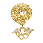 Clown ghost mask +5mm Cuban chain