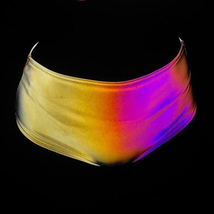 New Zebra Pattern Colorful Reflective Split Swimsuit European and American Women's High Waist Pants bikini Swimsuit Laser bikini