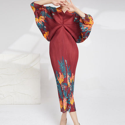 Cross-border Foreign Trade Dress dress Autumn Women's High-end Sense Women's Loose plus size Slim Pleated Dress Dress