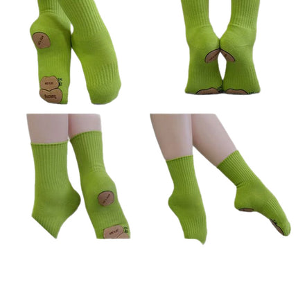 Children's modern dance socks adult ballet non-slip middle tube Chinese dance three-piece bottom folk dance cat claw training cotton socks