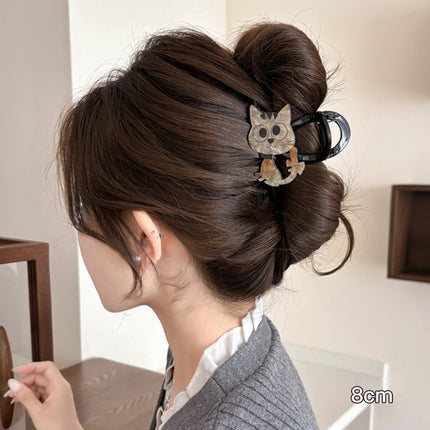 2025 New Style Hair Claw Clip for Women, Large Size for Thick Hair, Hairpin for the Back of the Head, Shark Clip, Versatile Heart-Shaped Hair Accessory