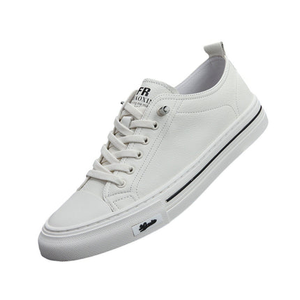 First-Layer Cowhide Sneakers, Soft Sole, Soft Surface, White Shoes for Men, Simple Casual Shoes, Versatile Men's Shoes, Comfortable
