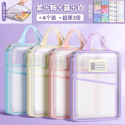 2025 Subject Bag Student-Specific Storage Bag Large Capacity Transparent Document Bag Subject Homework Bag Classification Subject