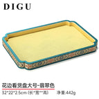 Lace viewing plate large size - emerald color