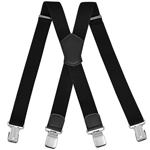 3.8cm Corn Pattern 4-Clip X-Shaped Men's Suspenders for Jeans, Unisex Adjustable Wide Suspenders
