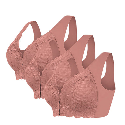 Wire-Free Push-Up Front-Button Mother's Bra, Breast-Retracting, Adjustable, Beautiful Back, Push-Up, Comfortable Anti-Sagging Bra
