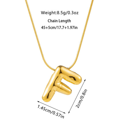 Cross-border fashion sense Europe and the United States 26 English letter pendant smooth bubble letter necklace women wholesale