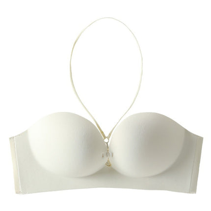 Strapless Strapless Front Buckle Underwear Women's Small Chest Push-up Non-slip Sexy Neck Hanging Shoulder Strap Bra