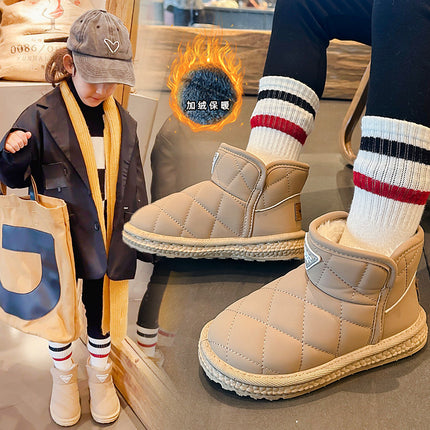 Children's Snow Boots 2025 Winter Style Boys' Fleece-Lined Thickened Short Boots Girls' Snow Cotton Toddler Baby Cotton Shoes Winter Boots
