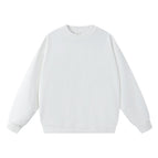 White-cotton round neck sweatshirt / S (recommended 55kg )