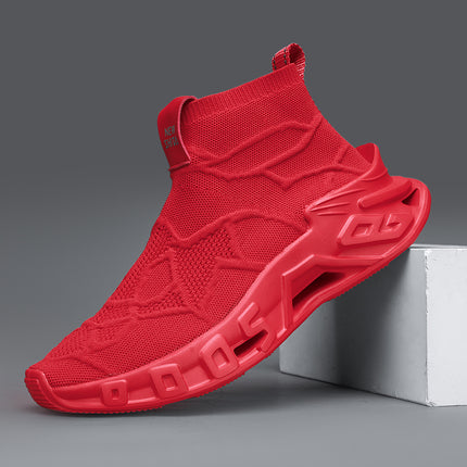 2025 Large Size 46 New Sports Shoes High-Top Fly Woven Mesh Blade Sports Casual Shoes Cross-Border Blade Socks Shoes