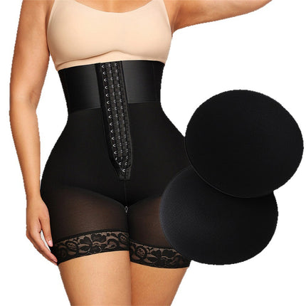 Cross-Border Plus-Size Tummy Control Pants for Women, High-Waisted with Hip Pads, Seamless Butt-Lifting Pants, Non-Curling Waistband, Peach Butt Shaping Pants
