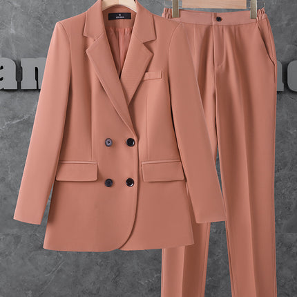 Cross-Border Military Green Suit Set for Women, Long-Sleeved, Goddess Style, High-End Casual Petite Suit Set, Workwear