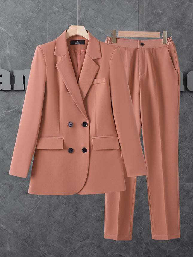 Cross-Border Military Green Suit Set for Women, Long-Sleeved, Goddess Style, High-End Casual Petite Suit Set, Workwear