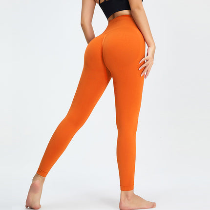 Trendy Peach Yoga High-Waisted Quick-Dry Leggings Tight Sports Running Naked-Feel Fitness Tummy Control Pants Women's Set
