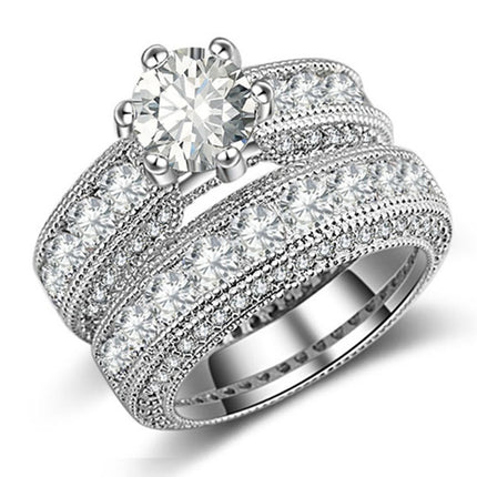 Jewelry by weight skin wish European and American luxury round gemstone full diamond multi-color combination ring ladies r4428