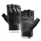 Soft shell tactical half-finger gloves - black [lightweight] / M