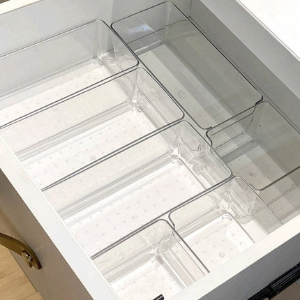 Transparent Notch Storage Box suit Drawer Storage Box Stationery Storage Box Square Cosmetic Storage Box