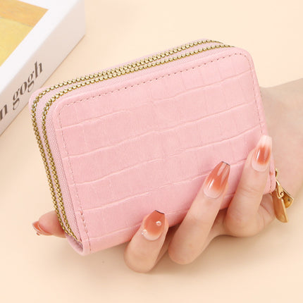 Anti-Magnetic Theft Double Pull Card Holder Fashionable Women's Crocodile Pattern Zipper Coin Purse Cross-Border Coin Purse Rfid