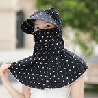 Black dots-sun protection hat / Free size