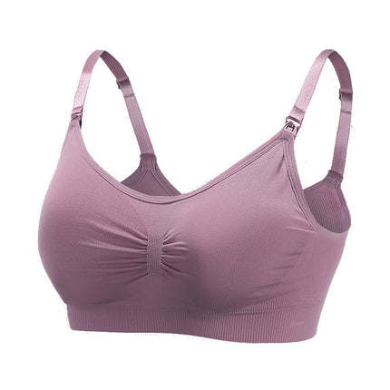 Back-Opening Seamless Plus-Size Nursing Bra, Adjustable Push-Up Postpartum Thin Bra for Breastfeeding