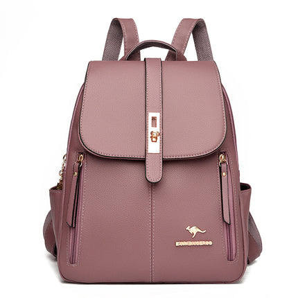 Cross-border Backpack Women's 2024 New Korean Style Simple Fashion Women's Backpack Commuter All-match Large Capacity Leisure Bag