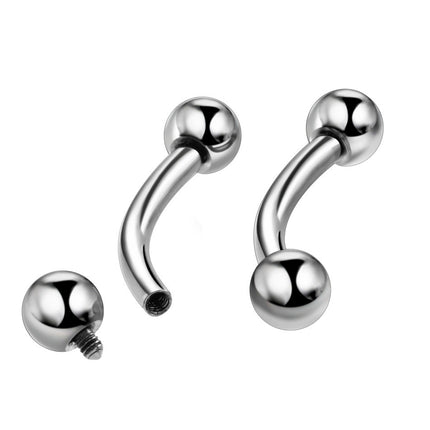 G23 Titanium Puncture Jewelry Inner Teeth Curved Rod Curved Nail Nail Nail Tail G Nail Lip Nail Accessories Factory in stock 6-16m
