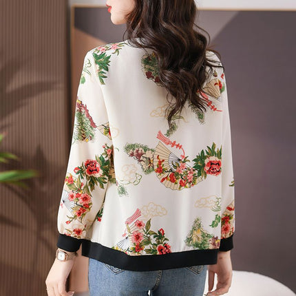Summer Mom Short Coat Sun Protection Clothing Fashionable Printed Small Women's Large Size Thin Jacket Sun Protection Clothing
