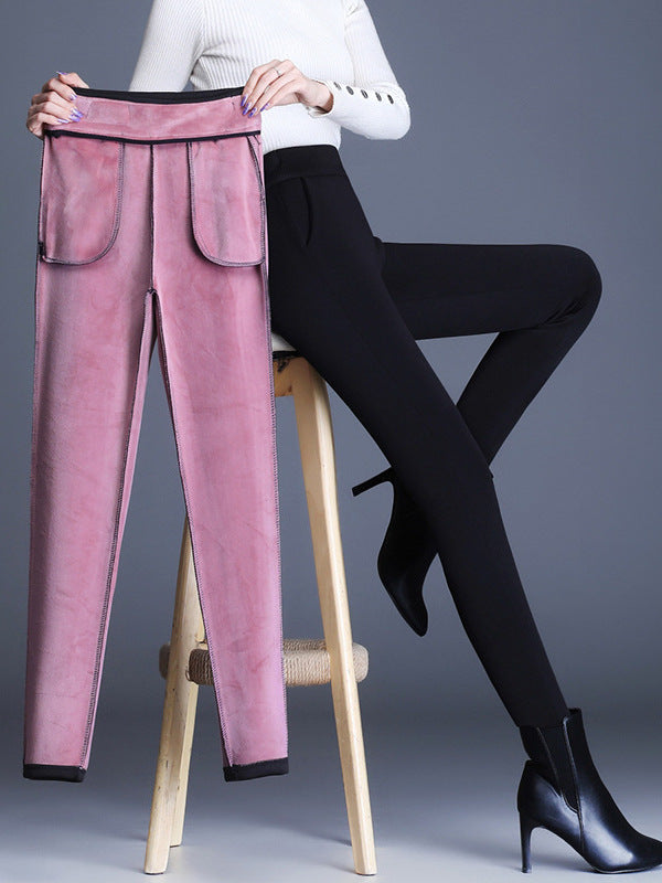 Cross-border Live High-end Aocado Base Magic Pants Women's Outer Wear Moisturizing Warm fleece-lined Thickened Slimming Leggings