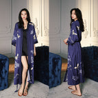 pine crane blue robe / Foreign large edition One Size (recommended above 165cm, 90kg -180kg)