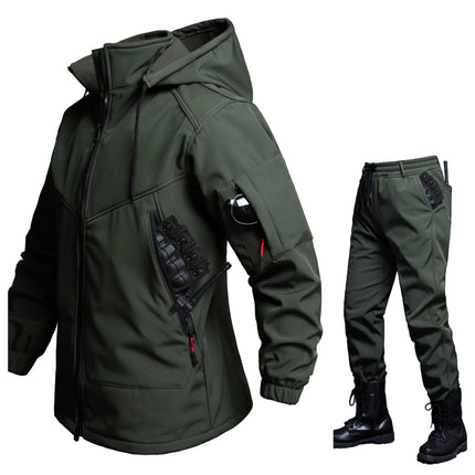 Autumn and Winter Three-in-One Charge Clothes Removable Inner Cold-proof Warm Two-piece Windproof Water-splashing and Dirty-resistant Work Clothes