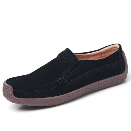 Cross-border women's shoes genuine leather flat heel slip-on casual shoes for teenagers and students nurse shoes pregnant women's mom shoes can be sent on behalf