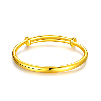 Vietnam Sha Jin Round Belly Smoothed Push-Pull Bracelet Brass Gold-Plated Women's Fashion Simple Jewelry Live Supply
