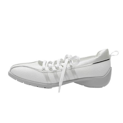 South Korea Niche Sports Ballet Shoes Women's Silver White Vintage German Training Shoes Flat Strap Mary Jane Shoes Women