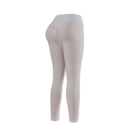 Tight Jacquard Bubble Pants, Hip-Lifting High-Waisted Yoga Pants, Fitness Leggings, Comfortable, Trendy, Casual and Versatile
