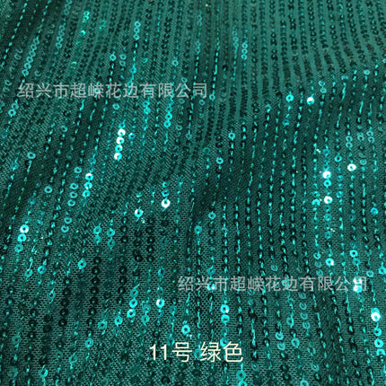 26 Colors in Stock 3mm Straight Strip Spandex Elastic Mesh Fabric Sequin Embroidery Fabric Dress Clothing Spring and Summer Sequin Fabric