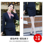 Blue suit + skirt / S