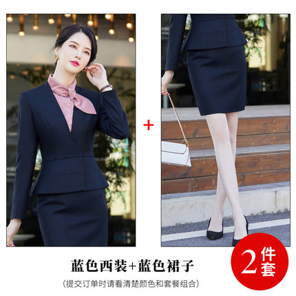 Jewelry store overalls women's high-end spring, autumn and winter slim temperament beauty salon front desk reception manager Professional Suit