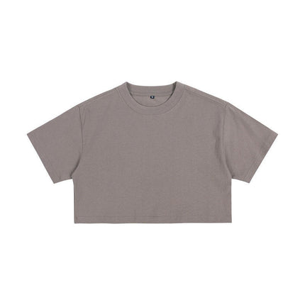 European Size Ins Pure Cotton Sexy Crop Top Loose Women's Short Sleeve T-Shirt with Logo Printed Same Day Shipping Crop Top