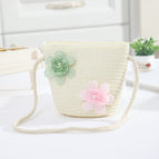 Pink and green lace with 2 multiple flowers in white