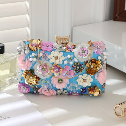 Cross-Border Hot-Selling Floral Handbag, Stylish Evening Bag, Versatile Floral Tote Bag, Can Be Worn Cross-Body, Exquisite Princess Diana Bag